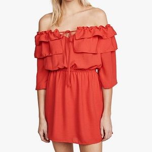 Jack by BB Dakota Women's Bowser Off The Shoulder Poppy Red Dress, Size XS